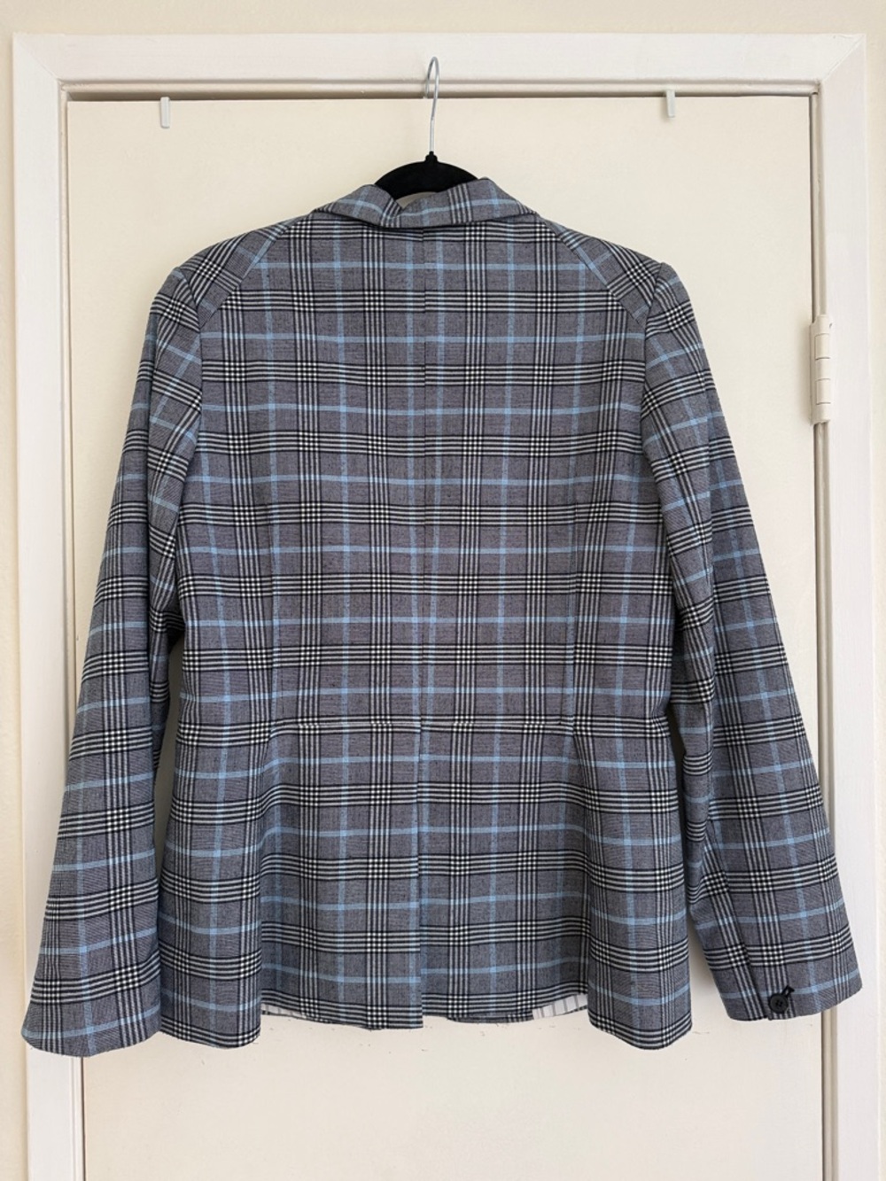 1.STATE Blue & Black Glen Plaid One-Button Blazer Women's Size 10 - Picture 5 of 6